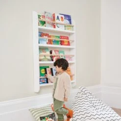 Greenaway Bookcase, White/Natural 10 Greenaway Bookcase, White/Natural -Great Little Trading Co l4767 4