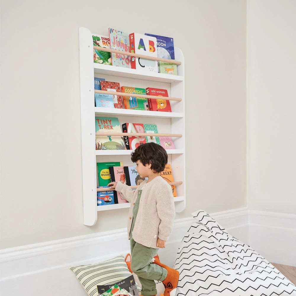 Greenaway Bookcase, White/Natural 5 Greenaway Bookcase, White/Natural - Image 3