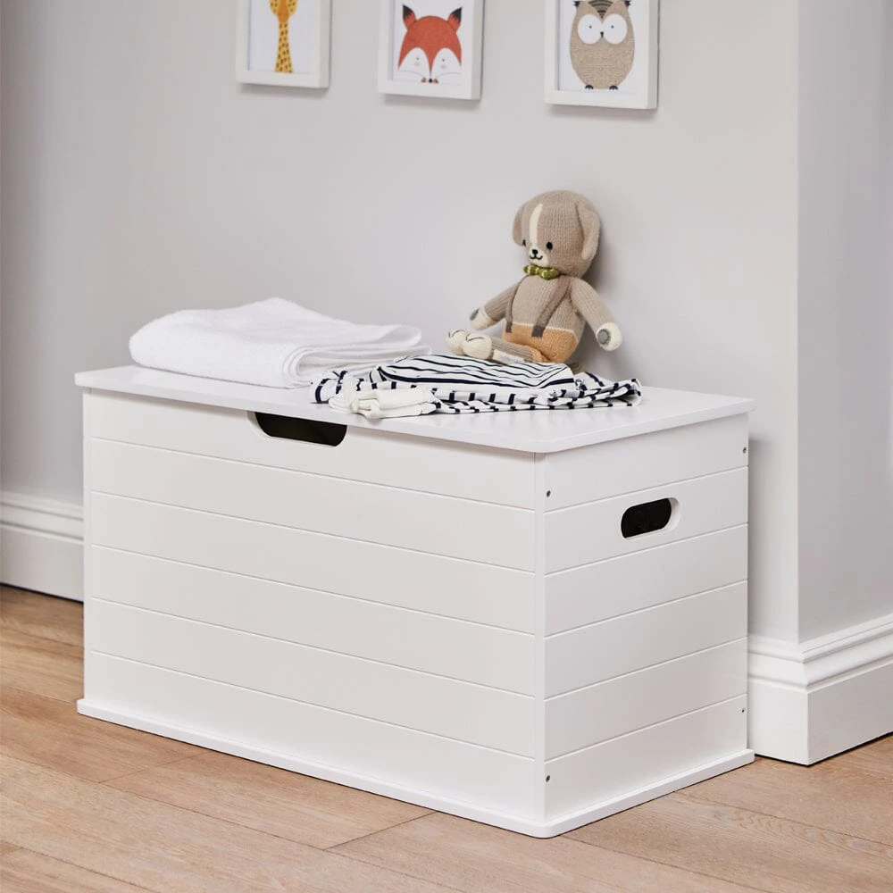Small Wooden Toy Box, White 4 Small Wooden Toy Box, White - Image 2