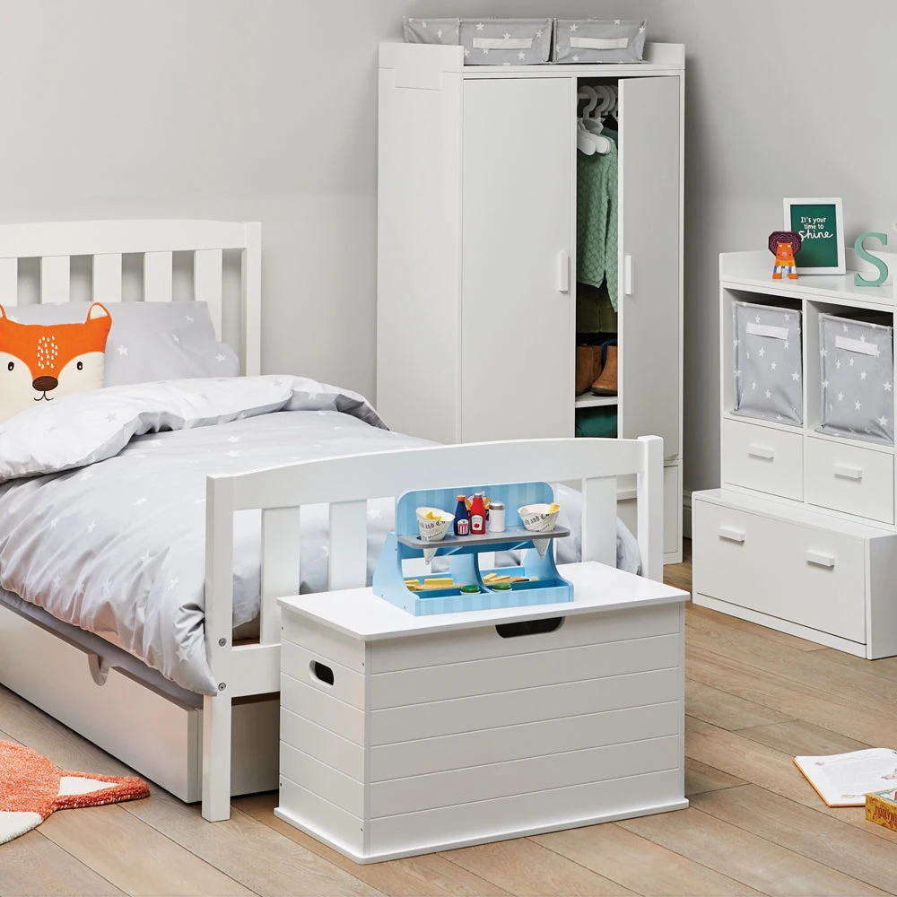 Small Wooden Toy Box, White 5 Small Wooden Toy Box, White - Image 3