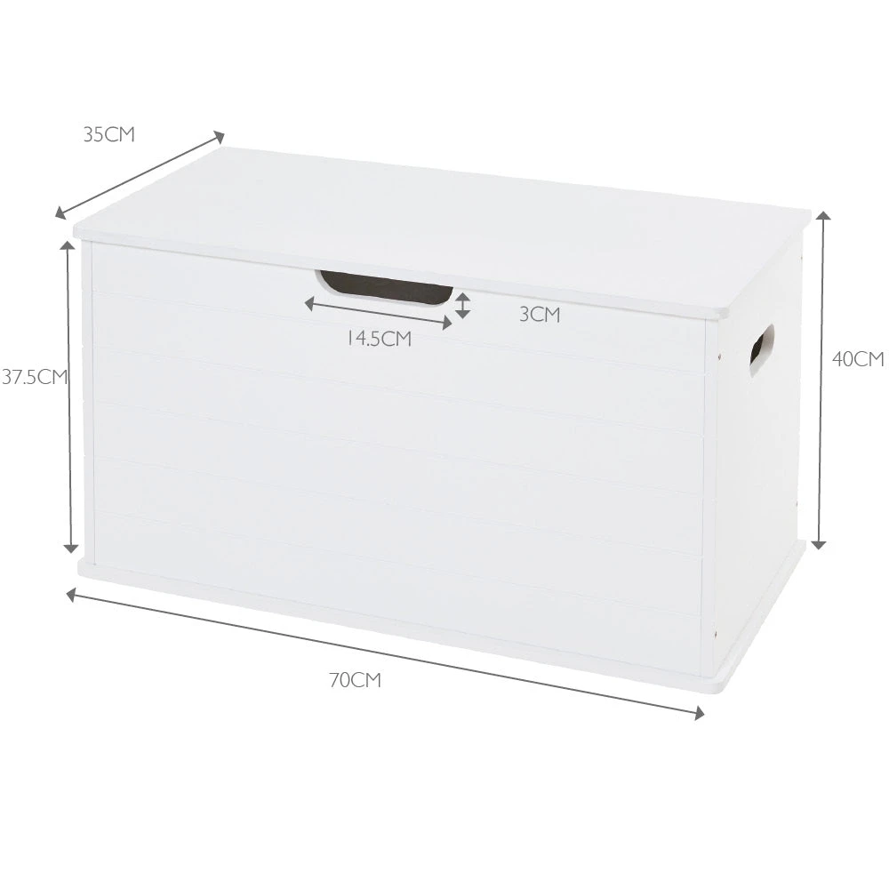 Small Wooden Toy Box, White 6 Small Wooden Toy Box, White - Image 4