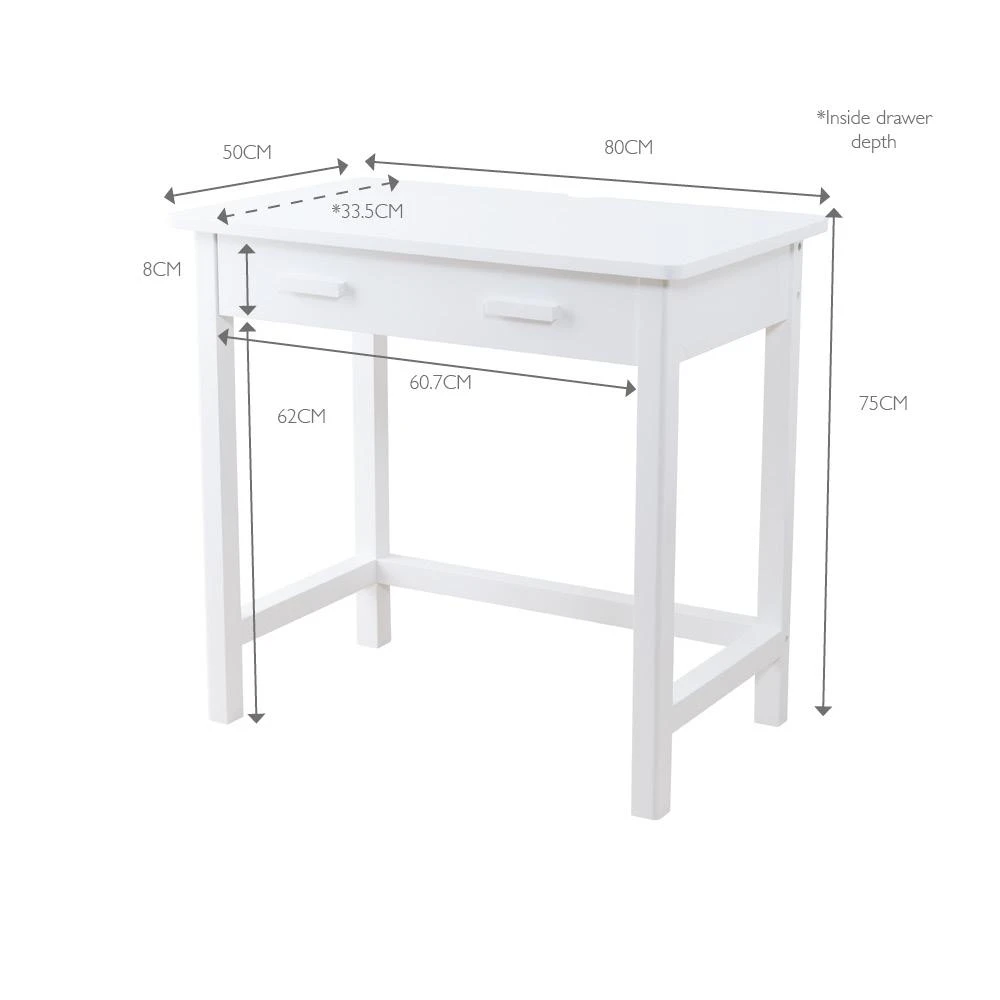 Apollo Wooden Desk With Drawers, White 9 Apollo Wooden Desk With Drawers, White - Image 7