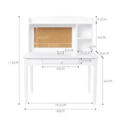 Junior Wooden Study Desk With Shelves & Drawers, White -Great Little Trading Co l4981 10