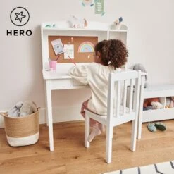 Junior Wooden Study Desk With Shelves & Drawers, White -Great Little Trading Co l4981 3 c66a4595 d595 4f48 8933 82fd262f943b