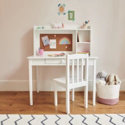 Junior Wooden Study Desk With Shelves & Drawers, White -Great Little Trading Co l4981 7