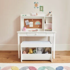 Junior Wooden Study Desk With Shelves & Drawers, White -Great Little Trading Co l4981 9