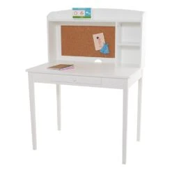 Tall Whittington Wooden Desk With Shelves, White -Great Little Trading Co l4982 20