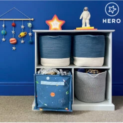 Rope Storage Basket, Ivory & Galaxy Blue -Great Little Trading Co l5050 2