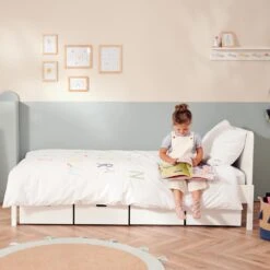 Underbed Storage Drawer, White/Grey Star -Great Little Trading Co l5116 6