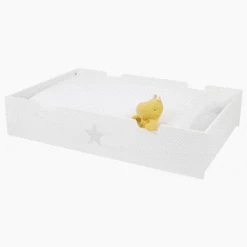 Large Underbed Storage Drawer, White/Grey Star