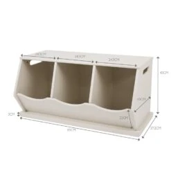 Triple Stacking Wooden Toy Storage Trunk, Oatmeal -Great Little Trading Co l5123 7