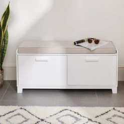 Washable Bench Cushion, Natural -Great Little Trading Co l5128 3