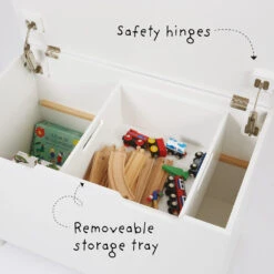 Slide & Store Big Wooden Toy Box, White 15 Slide & Store Big Wooden Toy Box, White -Great Little Trading Co l5129 6