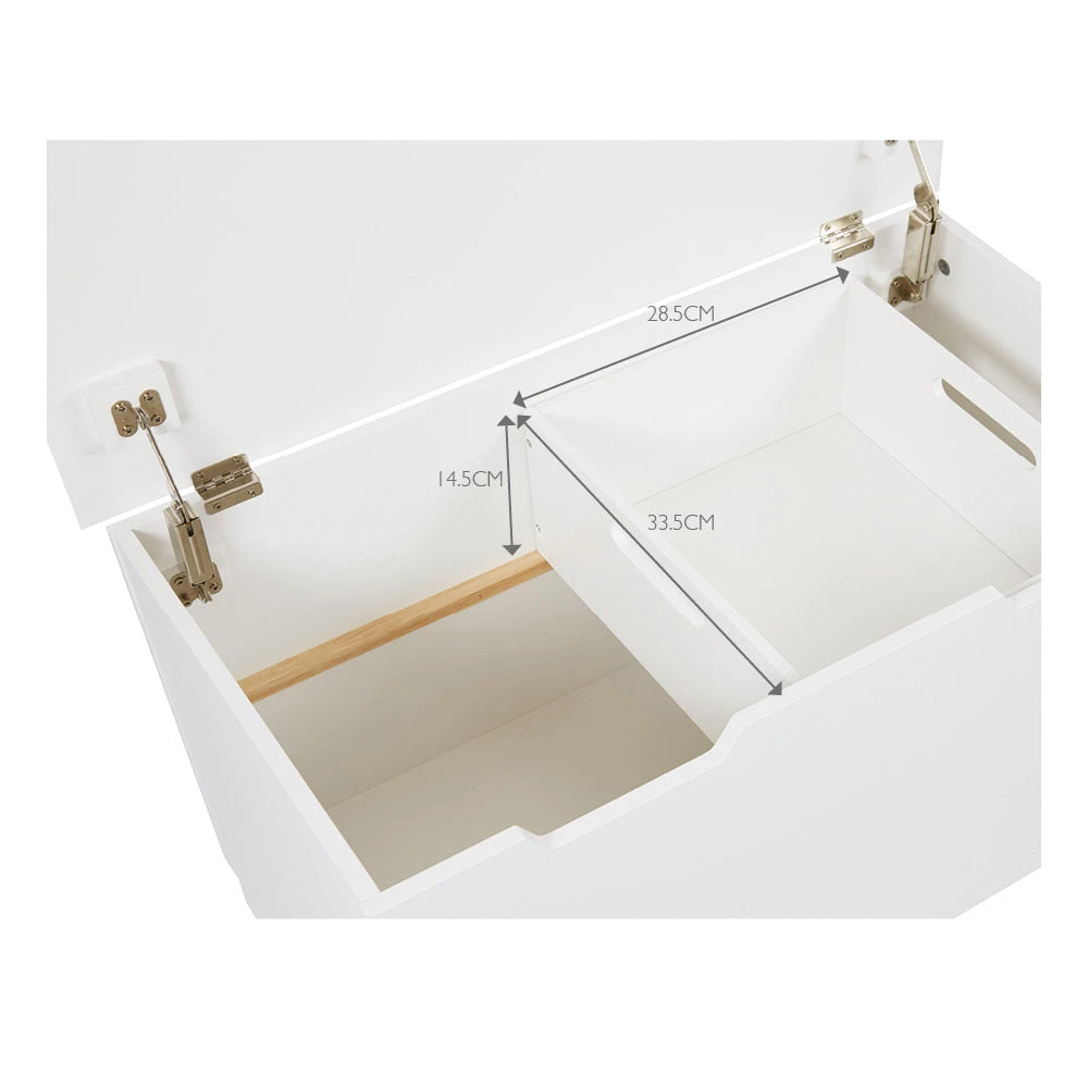 Slide & Store Big Wooden Toy Box, White 10 Slide & Store Big Wooden Toy Box, White - Image 8