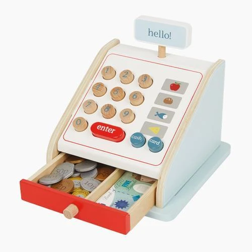 Wooden Till, Blue 3 Wooden Till, Blue