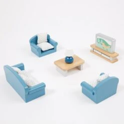 Wooden Dollâs House Furniture, Living Room