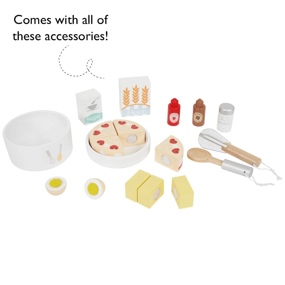 Let's Bake Wooden Play Kitchen Set, Mint 5 Let's Bake Wooden Play Kitchen Set, Mint - Image 3