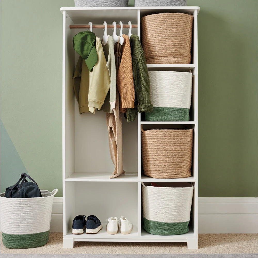 Rope Storage Basket, Ivory & Forest Green 8 Rope Storage Basket, Ivory & Forest Green - Image 6