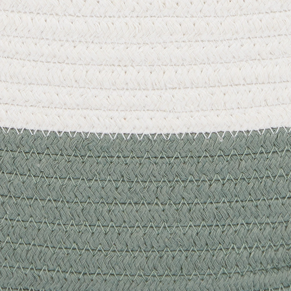 Rope Storage Basket, Ivory & Forest Green 6 Rope Storage Basket, Ivory & Forest Green - Image 4