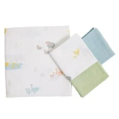 Cotton Muslin Cloths Set Of 4, Day At The Farm -Great Little Trading Co l5218 20