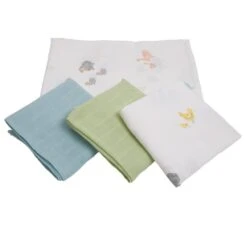 Cotton Muslin Cloths Set Of 4, Day At The Farm