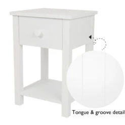 Lulworth Bedside Table, White -Great Little Trading Co l5236 3