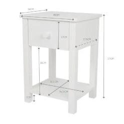 Lulworth Bedside Table, White -Great Little Trading Co l5236 6