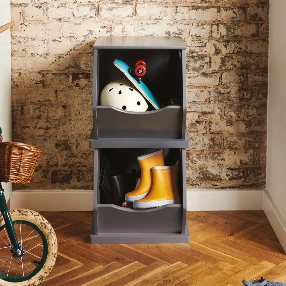 Single Stacking Storage Trunk, Charcoal 4 Single Stacking Storage Trunk, Charcoal - Image 2