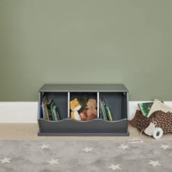 Triple Stacking Wooden Toy Storage Trunk, Charcoal -Great Little Trading Co l5244 5