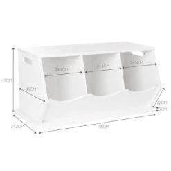 Triple Stacking Wooden Toy Storage Trunk, Charcoal -Great Little Trading Co l5244 7