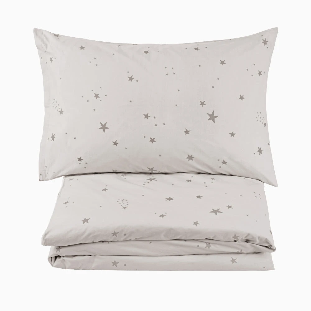 Grey Scattered Stars Bedding Set, Single 3 Grey Scattered Stars Bedding Set, Single