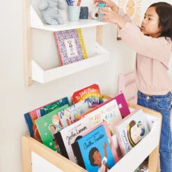 Beanstalk Toddler Front-Facing Bookcase In White 10 Beanstalk Toddler Front-Facing Bookcase In White -Great Little Trading Co l5292 6