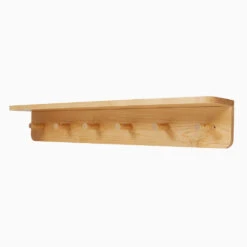 Wooden Peg Rail With Shelf, Natural