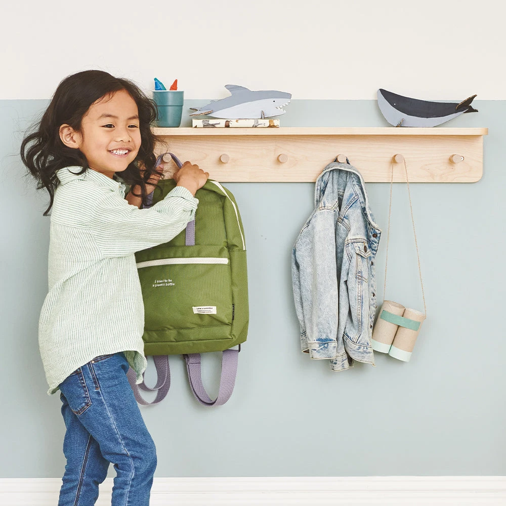 Wooden Peg Rail With Shelf, Natural 5 Wooden Peg Rail With Shelf, Natural - Image 3