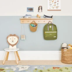 Wooden Peg Rail With Shelf, Natural 12 Wooden Peg Rail With Shelf, Natural -Great Little Trading Co l5343 6