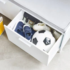 Blake Storage Bench Set, White With Grey Cushion -Great Little Trading Co l5358 5