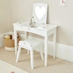 Sweetheart Dressing Table & Stool, White