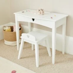 Sweetheart Dressing Table & Stool, White -Great Little Trading Co l5417 5