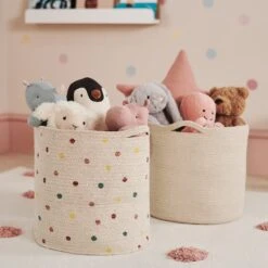 Woven Storage Basket, Pastel Spot 13 Woven Storage Basket, Pastel Spot -Great Little Trading Co l5453 3