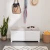 Blake Storage Bench Set, White With Natural Cushion 1 Blake Storage Bench Set, White With Natural Cushion -Great Little Trading Co l5478 1
